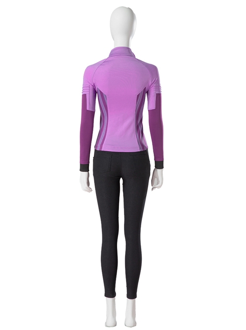 TV Drama Hawkeye Kate Bishop Purple Top Suit Style 2 Halloween Cosplay Costume Set