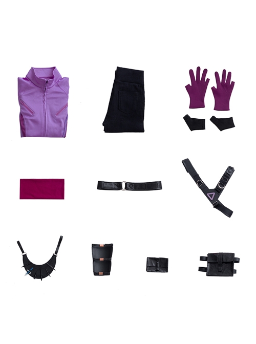 TV Drama Hawkeye Kate Bishop Purple Top Suit Style 2 Halloween Cosplay Costume Set
