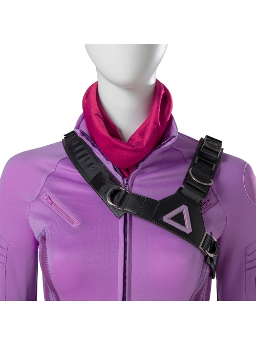 TV Drama Hawkeye Kate Bishop Purple Top Suit Style 2 Halloween Cosplay Costume Purple Top And Scarf