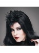 Feather Pattern Lace Three-Dimensional Flowers Black Gothic Headdress