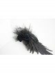 Feather Pattern Lace Three-Dimensional Flowers Black Gothic Headdress