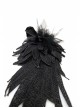 Feather Pattern Lace Three-Dimensional Flowers Black Gothic Headdress