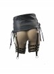 Metal Buckle Strap Side Spikers Silver Punk Waisted Leg Warmers
