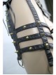 Metal Buckle Strap Side Spikers Bronze Punk Waisted Leg Warmers