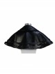 Metal Buckle Leather Loop Collar Black Punk Pattern Leather Cape
