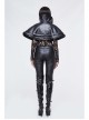 Metal Buckle Leather Loop Collar Black Punk Pattern Leather Cape