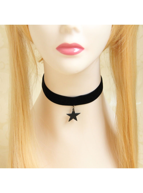 Black Gothic Punk Personality Simple Street Trend Star Female Choker