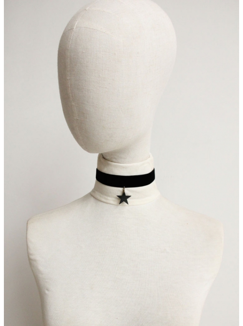 Black Gothic Punk Personality Simple Street Trend Star Female Choker