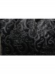 Front Metal Blossom Hook Clasp Back Waist Lace-Up Black Gothic Embossed Velvet Hoodie Coat