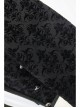 3D Braid Collar Decorated Pattern Button Long Sleeve Black Gothic Flocking Coat