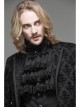 3D Braid Collar Decorated Pattern Button Long Sleeve Black Gothic Flocking Coat