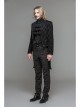 3D Braid Collar Decorated Pattern Button Long Sleeve Black Gothic Flocking Coat
