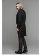 3D Braid Collar Decorated Pattern Button Long Sleeve Black Gothic Flocking Coat
