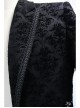 3D Braid Collar Decorated Pattern Button Long Sleeve Black Gothic Flocking Coat