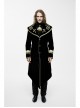 Golden Embroidery Lapel Ribbon Decoration Placket Glass Button Black Gothic Velvet Coat