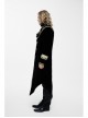 Golden Embroidery Lapel Ribbon Decoration Placket Glass Button Black Gothic Velvet Coat