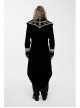 Golden Embroidery Lapel Ribbon Decoration Placket Glass Button Black Gothic Velvet Coat