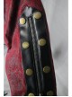 Shoulder Pointed Nails Front Double-Breasted Voluminous Skirt Hem Wine Red Gothic Hoodie Suede Coat