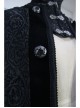 Stand-Up Collar Metal Buckle Retro Button Decoration Black Gothic Jacquard Long Cape