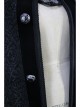 Stand-Up Collar Metal Buckle Retro Button Decoration Black Gothic Jacquard Long Cape