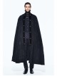 Stand-Up Collar Metal Buckle Retro Button Decoration Black Gothic Jacquard Long Cape