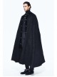 Stand-Up Collar Metal Buckle Retro Button Decoration Black Gothic Jacquard Long Cape