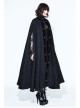Stand-Up Collar Metal Buckle Retro Button Decoration Black Gothic Jacquard Long Cape