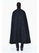 Stand-Up Collar Metal Buckle Retro Button Decoration Black Gothic Jacquard Long Cape