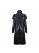 Stand-Up Collar Metal Cross Zipper With Cape Black Gothic Coat