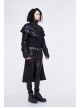 Stand-Up Collar Metal Cross Zipper With Cape Black Gothic Coat