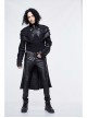 Stand-Up Collar Metal Cross Zipper With Cape Black Gothic Coat