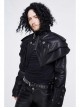 Stand-Up Collar Metal Cross Zipper With Cape Black Gothic Coat