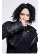 Stand-Up Collar Metal Cross Zipper With Cape Black Gothic Coat