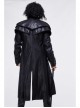 Stand-Up Collar Metal Cross Zipper With Cape Black Gothic Coat