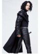 Stand-Up Collar Metal Cross Zipper With Cape Black Gothic Coat