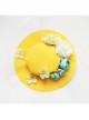 Fashion Leisure Multicolor Flowers White Net Yarn Seaside Tourism Vacation Yellow Sunhat