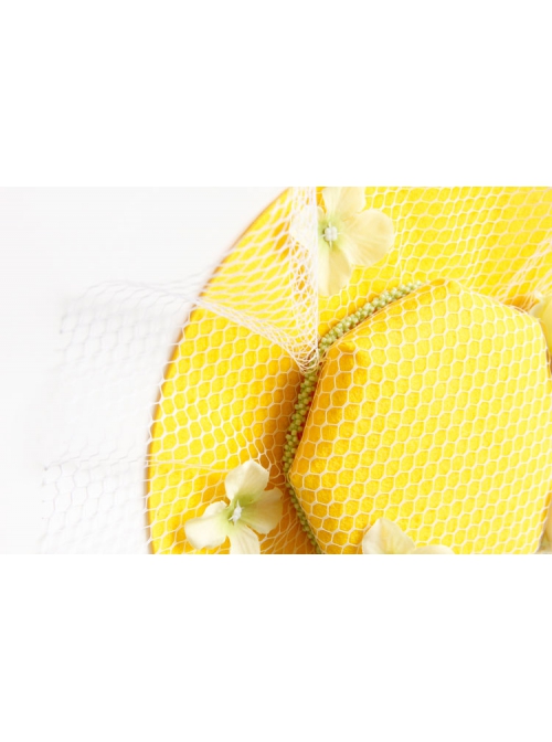 Fashion Leisure Multicolor Flowers White Net Yarn Seaside Tourism Vacation Yellow Sunhat