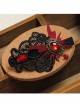 Gothic Retro Vampire Red Butterfly Black Lace Artificial Crystal Handmade Female Hairpin