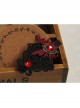 Gothic Retro Vampire Red Butterfly Black Lace Artificial Crystal Handmade Female Hairpin