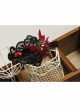 Gothic Retro Vampire Red Butterfly Black Lace Artificial Crystal Handmade Female Hairpin