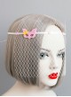 Fashion Simple Fox Pink Yellow Stars Halloween Christmas Show White Veil