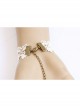 Baroque Retro Fashion Blue Flowers White Lace Pearl Women With Ring Bracelet