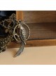 Gothic Court Retro Bird Black Bow Crystal Lace Bracelet With Ring One Chain