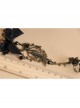 Gothic Court Retro Bird Black Bow Crystal Lace Bracelet With Ring One Chain