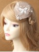 Fashion Retro Palace Pink Lace Butterfly Pearl Lady Autumn Winter Small Top Hat Hairpin