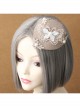 Fashion Retro Palace Pink Lace Butterfly Pearl Lady Autumn Winter Small Top Hat Hairpin