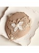 Fashion Retro Palace Pink Lace Butterfly Pearl Lady Autumn Winter Small Top Hat Hairpin