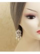 Retro Palace Fashion Baroque Female White Lace Pearl Handmade Earrings