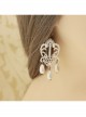 Retro Palace Fashion Baroque Female White Lace Pearl Handmade Earrings