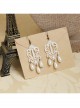 Retro Palace Fashion Baroque Female White Lace Pearl Handmade Earrings